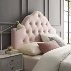 Sovereign Pink Queen Diamond Tufted Performance Velvet Headboard by MODWAY -MODWAY store pink modway headboards mod 6124 pnk c3 1000