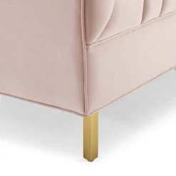 Shift 59.5 in. Pink Channel Tufted Velvet 2-Seater Loveseat with Gold Legs by MODWAY -MODWAY store pink modway loveseats eei 4131 pnk 44 1000