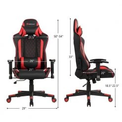 Red Fashion Massage Gaming and Office Chair with Lumbar Support and Headrest by Boyel Living 16 Red Fashion Massage Gaming and Office Chair with Lumbar Support and Headrest by Boyel Living -MODWAY store red and black boyel living gaming chairs hysn 66290re 4f 1000