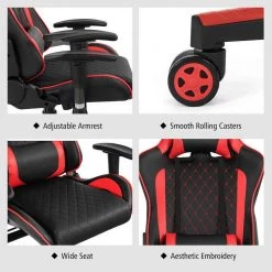 Red Fashion Massage Gaming and Office Chair with Lumbar Support and Headrest by Boyel Living 20 Red Fashion Massage Gaming and Office Chair with Lumbar Support and Headrest by Boyel Living -MODWAY store red and black boyel living gaming chairs hysn 66290re 76 1000