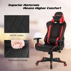 Red Fashion Massage Gaming and Office Chair with Lumbar Support and Headrest by Boyel Living 19 Red Fashion Massage Gaming and Office Chair with Lumbar Support and Headrest by Boyel Living -MODWAY store red and black boyel living gaming chairs hysn 66290re fa 1000