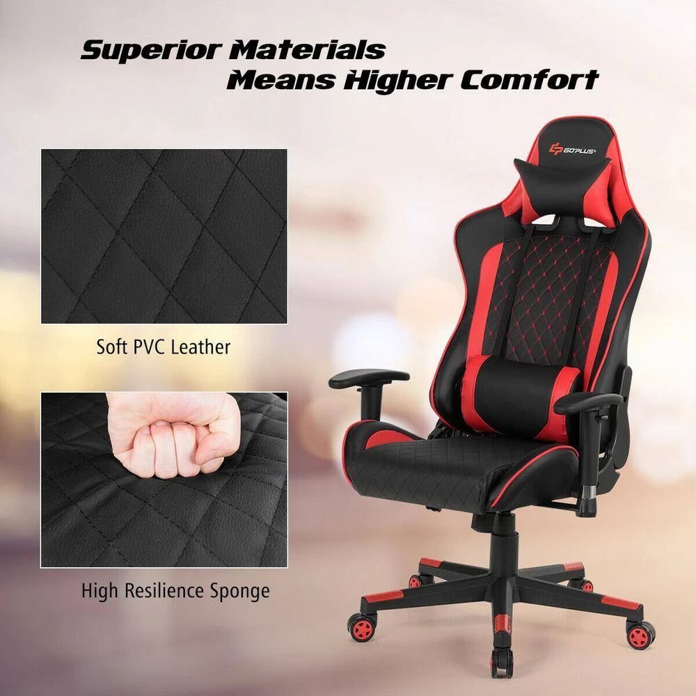 Red Fashion Massage Gaming and Office Chair with Lumbar Support and Headrest by Boyel Living 10 Red Fashion Massage Gaming and Office Chair with Lumbar Support and Headrest by Boyel Living - Image 8