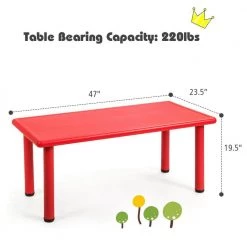 19.5 in. H Red Plastic Rectangular Kids Table by Boyel Living -MODWAY store red boyel living kids tables chairs hysn 64567re 4f 1000