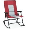 Red Foldable Rocking Padded Portable Camping Chair with Backrest and Armrest by Boyel Living -MODWAY store red boyel living rockers gliders ottomans hysn 70500re 64 1000