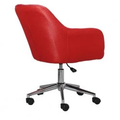 Red Fabric Swivel Office Desk Chair Adjustable Height Modern Accent Chair by Boyel Living -MODWAY store red boyel living task chairs wf hfof 005r 1f 1000
