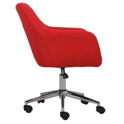 Red Fabric Swivel Office Desk Chair Adjustable Height Modern Accent Chair by Boyel Living -MODWAY store red boyel living task chairs wf hfof 005r 4f 1000
