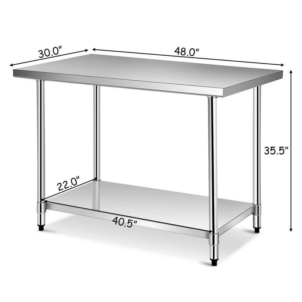 36 in. Silver Stainless Steel Commercial Kitchen Utility Table by Boyel Living 7 36 in. Silver Stainless Steel Commercial Kitchen Utility Table by Boyel Living - Image 5