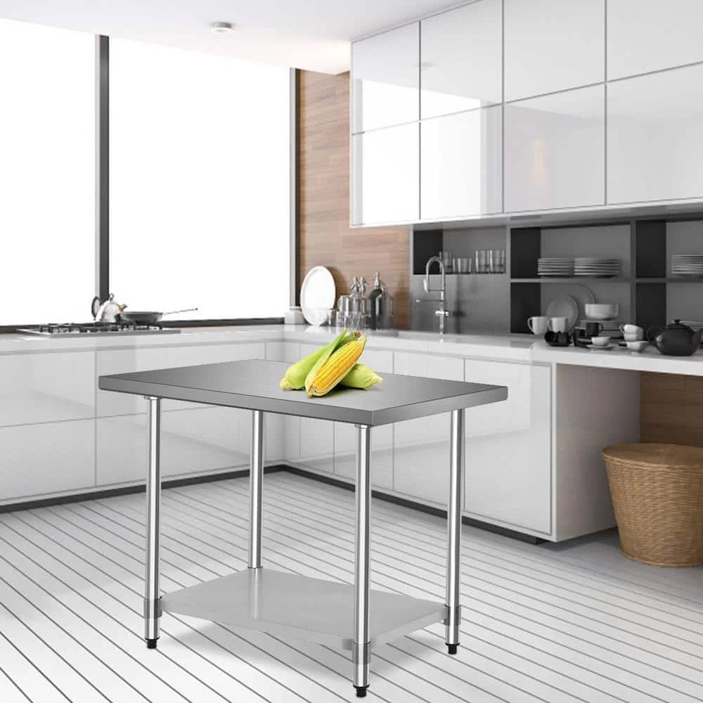 36 in. Silver Stainless Steel Commercial Kitchen Utility Table by Boyel Living 8 36 in. Silver Stainless Steel Commercial Kitchen Utility Table by Boyel Living - Image 6