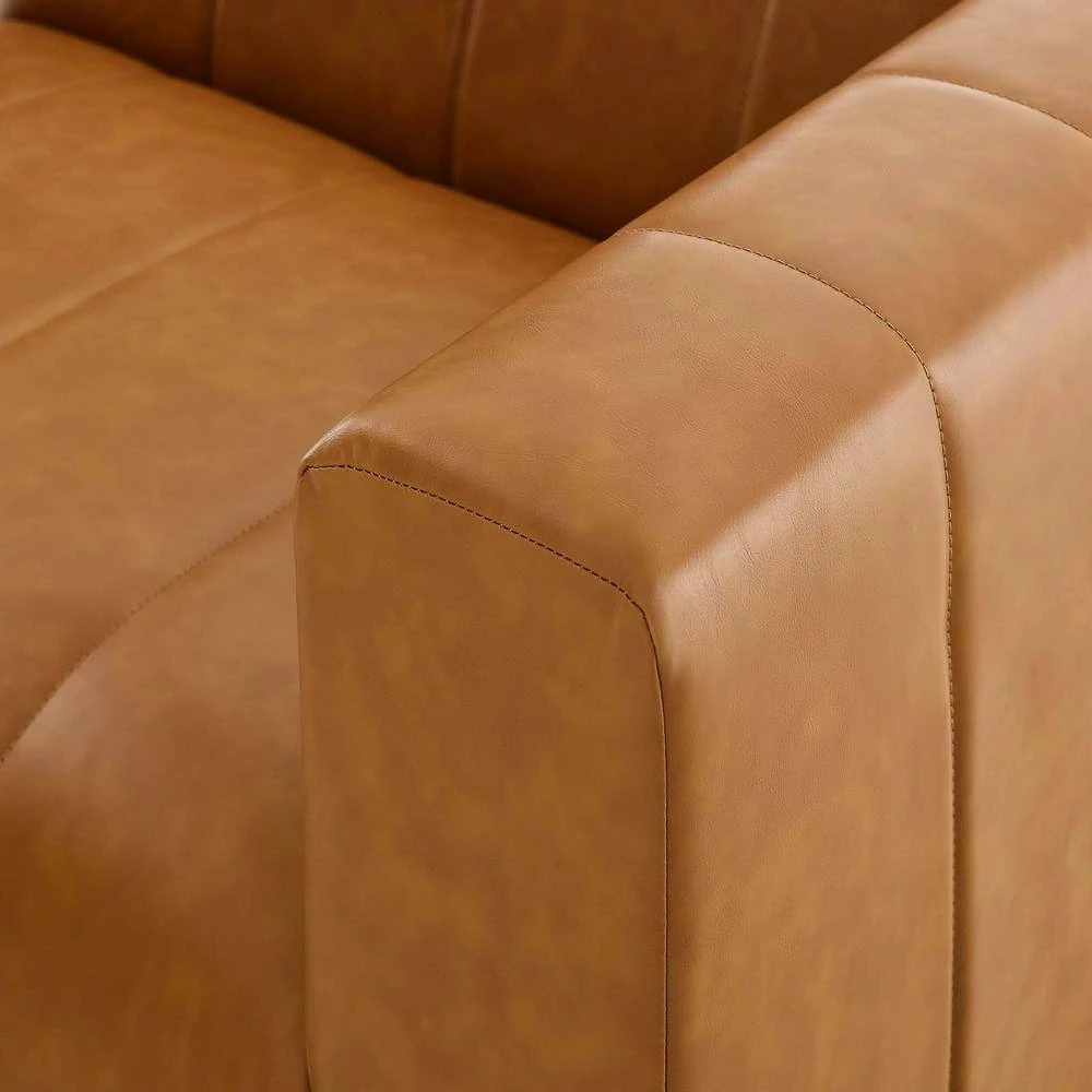 Bartlett Tan Vegan Leather Right-Arm Chair by MODWAY 10 Bartlett Tan Vegan Leather Right-Arm Chair by MODWAY - Image 8