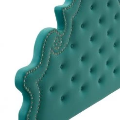 Gwyneth Tufted Performance Velvet Twin Platform Bed in Teal by MODWAY -MODWAY store teal modway platform beds mod 6755 tea 44 1000