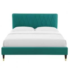 Phillipa Performance Velvet Twin Platform Bed in Teal by MODWAY 17 Phillipa Performance Velvet Twin Platform Bed in Teal by MODWAY -MODWAY store teal modway platform beds mod 6899 tea fa 1000
