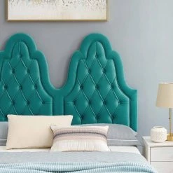 Alexandria Tufted Performance Teal Velvet Twin Platform Bed by MODWAY -MODWAY store teal modway platform beds mod 6932 tea 40 1000