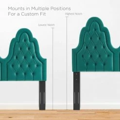 Alexandria Tufted Performance Teal Velvet Twin Platform Bed by MODWAY -MODWAY store teal modway platform beds mod 6932 tea 44 1000