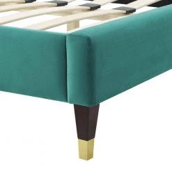 Alexandria Tufted Performance Teal Velvet Twin Platform Bed by MODWAY -MODWAY store teal modway platform beds mod 6932 tea 76 1000