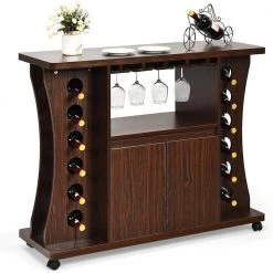 Walnut Buffet Sideboard Wood Bar Storage Cabinet by Boyel Living -MODWAY store walnut boyel living sideboards buffet tables hysn 64113bn 4f 1000