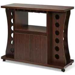 Walnut Buffet Sideboard Wood Bar Storage Cabinet by Boyel Living