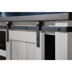 54 in. Walnut and Brown Wood TV Stand Fits TVs Up to 60 in. with Sliding Barn Door and Storage Shelf by Boyel Living -MODWAY store walnut brown boyel living tv stands rt 1901 c3 1000