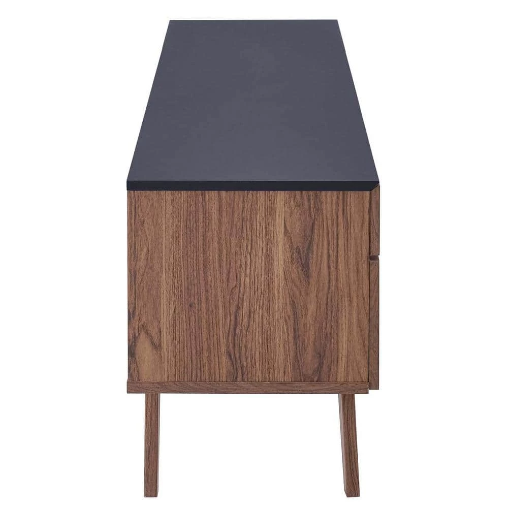 Scope 71 in. Walnut and Gray Wood TV Stand with 6 Drawer Fits TVs Up to 71 in. with Cable Management by MODWAY 4 Scope 71 in. Walnut and Gray Wood TV Stand with 6 Drawer Fits TVs Up to 71 in. with Cable Management by MODWAY - Image 2