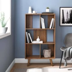 Transmit 31" Wood Bookcase in Walnut by MODWAY -MODWAY store walnut modway bookcases bookshelves eei 5743 wal 31 1000