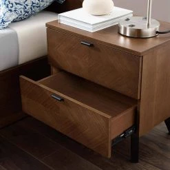 Kali 2-Drawer Walnut Wood Nightstand 21.5 in. x15.5 in. x 21.5 in. by MODWAY -MODWAY store walnut modway nightstands mod 6193 wal 76 1000