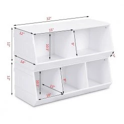 White Kids Flexible Stackable Toy Box Organizer Storage Cabinet by Boyel Living -MODWAY store white boyel living accent cabinets hysn 59599 1f 1000