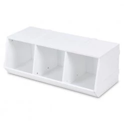 White Kids Flexible Stackable Toy Box Organizer Storage Cabinet by Boyel Living -MODWAY store white boyel living accent cabinets hysn 59599 4f 1000