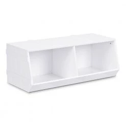 White Kids Flexible Stackable Toy Box Organizer Storage Cabinet by Boyel Living -MODWAY store white boyel living accent cabinets hysn 59599 77 1000