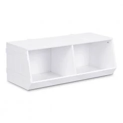 White Kids Flexible Stackable Toy Box Organizer Storage Cabinet by Boyel Living -MODWAY store white boyel living accent cabinets hysn 59599 c3 1000