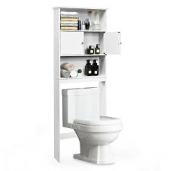 Bathroom White Organizer Shelf Storage Cabinet Rack by Boyel Living -MODWAY store white boyel living accent cabinets hysn 61894 c3 1000