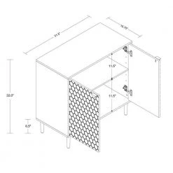 31.5 in. x 15.75 in. x 31.5 in. White MDF 2-Door Accent Cabinet with Golden Metal Stands by Boyel Living -MODWAY store white boyel living accent cabinets kdw 1472b wh 1f 1000
