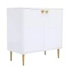 31.5 in. x 15.75 in. x 31.5 in. White MDF 2-Door Accent Cabinet with Golden Metal Stands by Boyel Living 1 31.5 in. x 15.75 in. x 31.5 in. White MDF 2-Door Accent Cabinet with Golden Metal Stands by Boyel Living -MODWAY store white boyel living accent cabinets kdw 1472b wh 64 1000