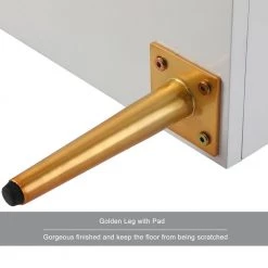 31.5 in. x 15.75 in. x 31.5 in. White MDF 2-Door Accent Cabinet with Golden Metal Stands by Boyel Living -MODWAY store white boyel living accent cabinets kdw 1472b wh 76 1000