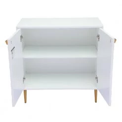 31.5 in. x 15.75 in. x 31.5 in. White MDF 2-Door Accent Cabinet with Golden Metal Stands by Boyel Living -MODWAY store white boyel living accent cabinets kdw 1472b wh 77 1000