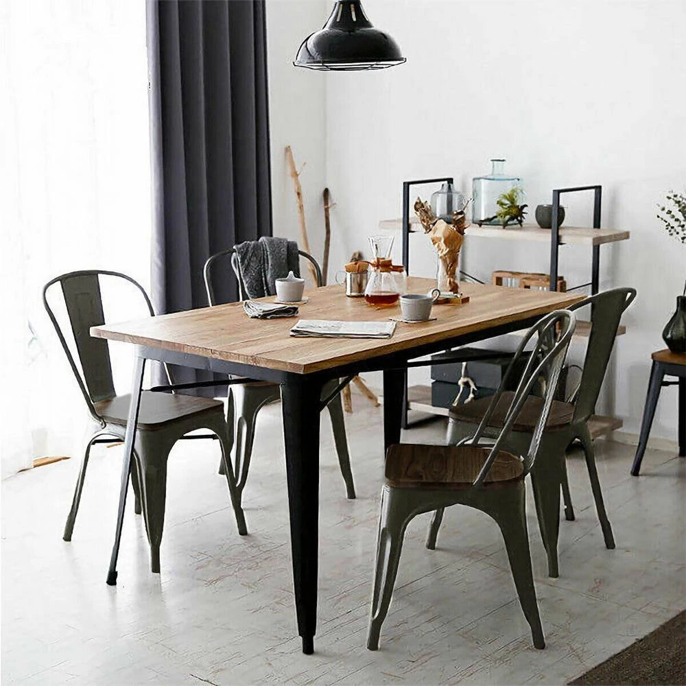 Bronze Metal Dining Chair Stackable with Wood Cushion(Set of 4) by Boyel Living 5 Bronze Metal Dining Chair Stackable with Wood Cushion(Set of 4) by Boyel Living - Image 3
