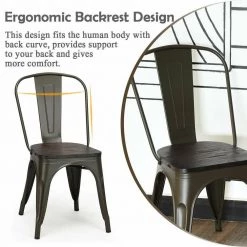 Bronze Metal Dining Chair Stackable with Wood Cushion(Set of 4) by Boyel Living 15 Bronze Metal Dining Chair Stackable with Wood Cushion(Set of 4) by Boyel Living -MODWAY store white boyel living dining chairs hysn 60716gu 4f 1000