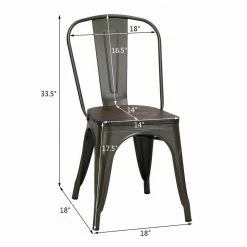 Bronze Metal Dining Chair Stackable with Wood Cushion(Set of 4) by Boyel Living 18 Bronze Metal Dining Chair Stackable with Wood Cushion(Set of 4) by Boyel Living -MODWAY store white boyel living dining chairs hysn 60716gu fa 1000