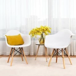 2-Piece White Mid-Century Dining Arm Chairs by Boyel Living 15 2-Piece White Mid-Century Dining Arm Chairs by Boyel Living -MODWAY store white boyel living dining chairs hysn 65432wh 2 31 1000