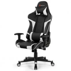 White Ergonomic Reclining Swivel Massage Gaming Computer Chair with Lumbar Support by Boyel Living -MODWAY store white boyel living gaming chairs hysn 66185wh c3 1000