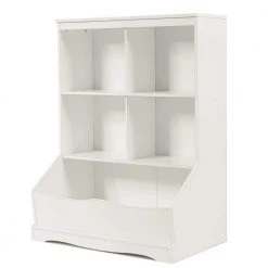 3-Tier White Children's Multi-Functional Durable Bookcase Toy Storage Bin Floor Cabinet by Boyel Living