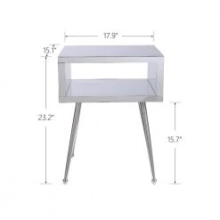 Dieter 18 in. White Metal Bed Frame Nightstand by Boyel Living -MODWAY store white boyel living nightstands hf w39523857 4f 1000