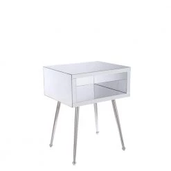 Dieter 18 in. White Metal Bed Frame Nightstand by Boyel Living -MODWAY store white boyel living nightstands hf w39523857 c3 1000