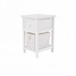 12 in. 1-Drawer White Wooden Mini Bedside End Table Nightstand (Set of 2) by Boyel Living -MODWAY store white boyel living nightstands hysn 53787 2 c3 1000