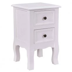 19.7 in. H x 11.7 in. W x 11.7 in. D 2-Drawer White Wood Accent End Nightstand by Boyel Living -MODWAY store white boyel living nightstands hysn 56005wh c3 1000