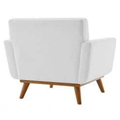 Engage Upholstered Fabric Arm Chair in White by MODWAY -MODWAY store white modway accent chairs eei 1178 whi 44 1000