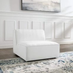 Restore White Polyester Armless Sectional Chair by MODWAY -MODWAY store white modway accent chairs eei 3872 whi 31 1000