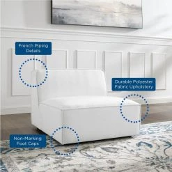 Restore White Polyester Armless Sectional Chair by MODWAY -MODWAY store white modway accent chairs eei 3872 whi fa 1000