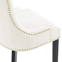 Marquis White Performance Velvet Nailhead Trim Dining Side Chairs (Set of 2) by MODWAY -MODWAY store white modway accent chairs eei 5010 whi 4f 1000