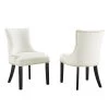 Marquis White Performance Velvet Nailhead Trim Dining Side Chairs (Set of 2) by MODWAY -MODWAY store white modway accent chairs eei 5010 whi 64 1000