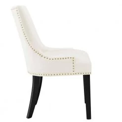 Marquis White Performance Velvet Nailhead Trim Dining Side Chairs (Set of 2) by MODWAY -MODWAY store white modway accent chairs eei 5010 whi e1 1000