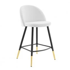 Cordial 36.5 in. White Low Back Metal Frame Counter Stool with Fabric Seat (Set of 2) by MODWAY -MODWAY store white modway bar stools eei 4528 whi 4f 1000
